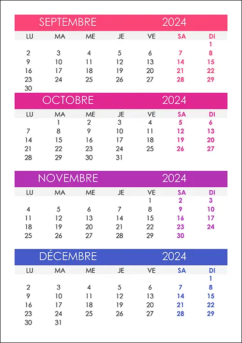 Calendrier septembre, octobre, novembre, décembre 2024 Calendrier-septembre-octobre-novembre-decembre-2024