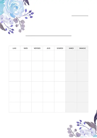 Calendrier vide 03