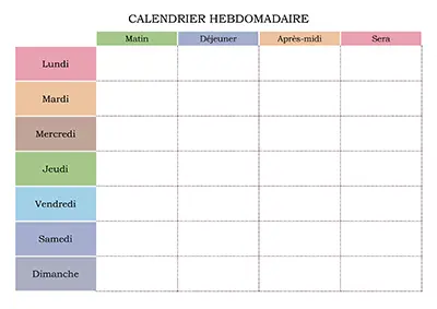 Blank weekly hourly planner tracker template 04