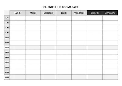 Horaire hebdomadaire à imprimer gratuitement 05