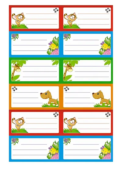 Etiquette Cahier Scolaire 07