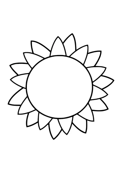 Dessin fleur tournesol simple à colorier 07