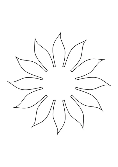Large sunflower outline template for kids 08
