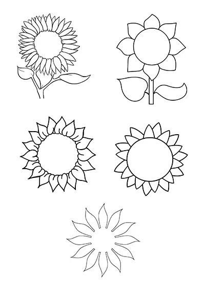 Gabarit de tournesol en papier maternelle 11