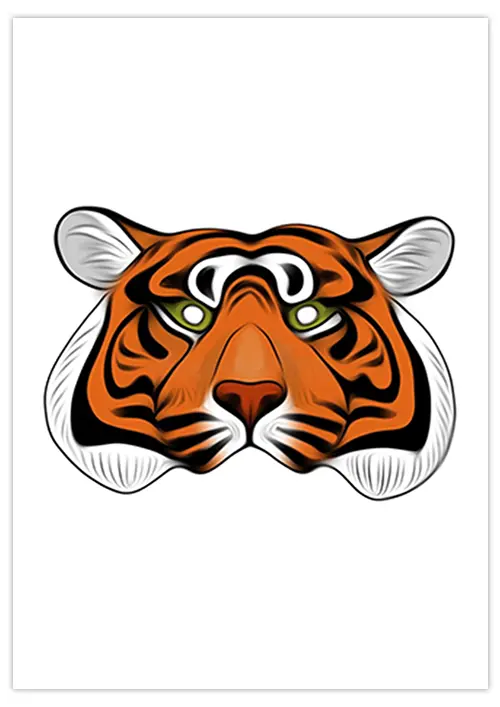 Masque de tigre a imprimer gratuit masque-tigre-01