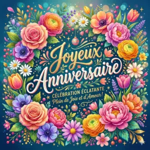 Joyeux Anniversaire fleurs