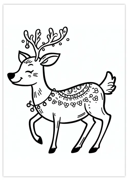 coloriage-de-cerf-de-Noel-01