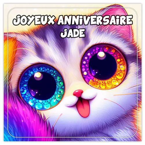 joyeux anniversaire ร Jade avec un beau chaton drรดle