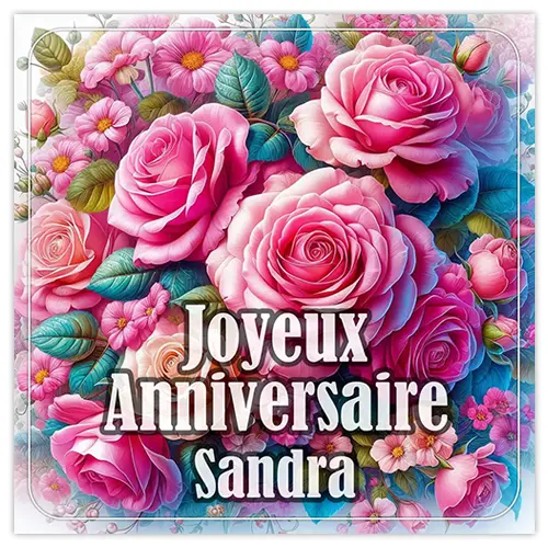 Joyeux Anniversaire Sandra : images avec des fleurs