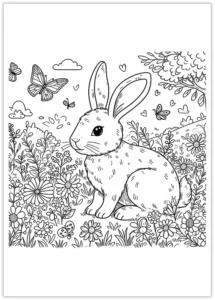 Coloriage d'un lièvre