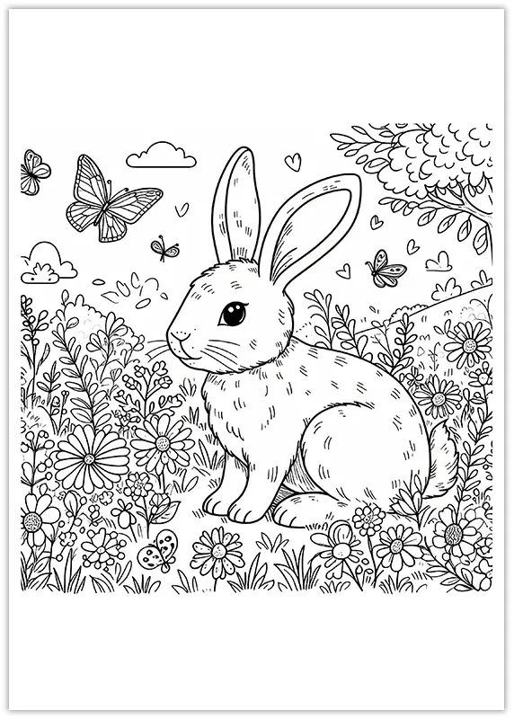 Coloriage d'un lièvre