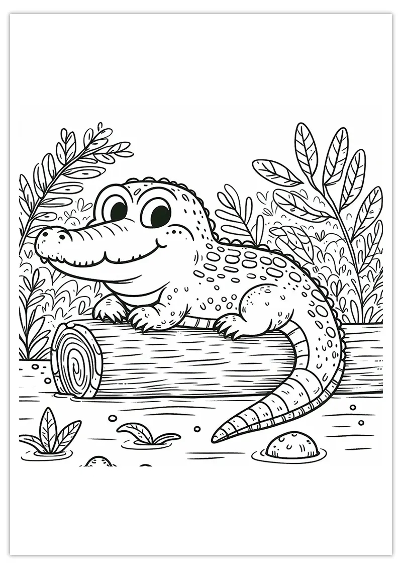 Coloriage de Gros crocodile