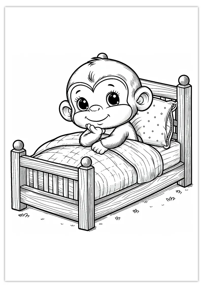 Coloriage de beau singe