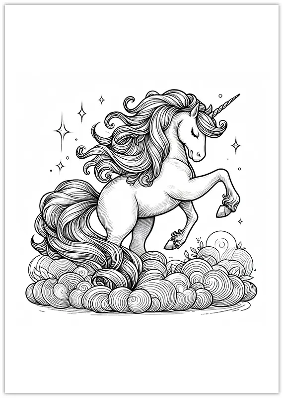 Coloriage de belle licorne
