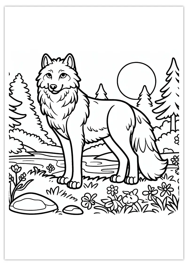 Coloriage de loup gratuit
