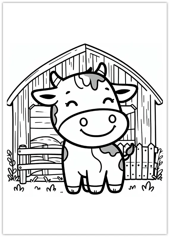 Coloriage de vache simple