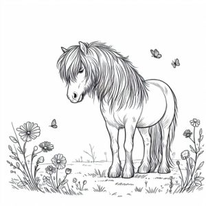 Dessin simple d'un cheval