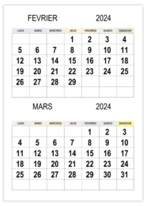 calendrier-fevrier-mars-2024