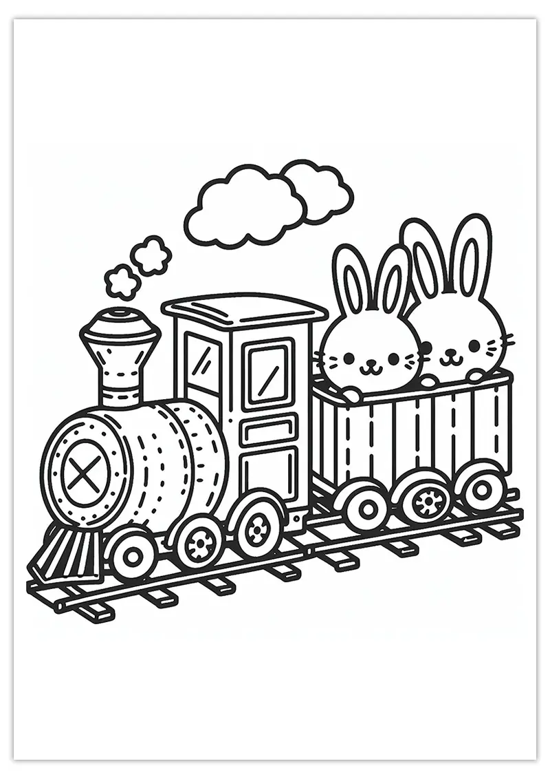 Coloriage S'entraîner avec des lièvres