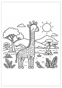 Coloriage girafe ร imprimer Coloriage girafe pour enfants