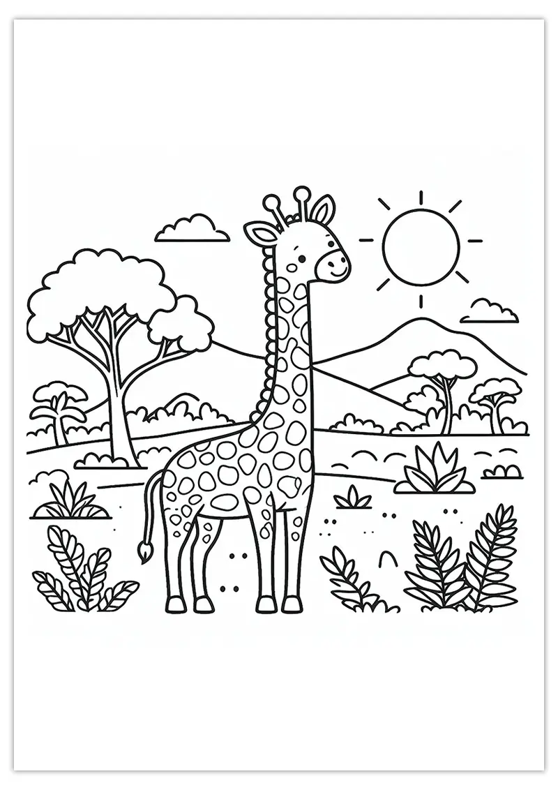 Coloriage girafe pour enfants
