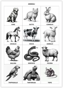 Cartes-éclair sur les animaux en italien Flashcards-avec-des-animaux-en-italien