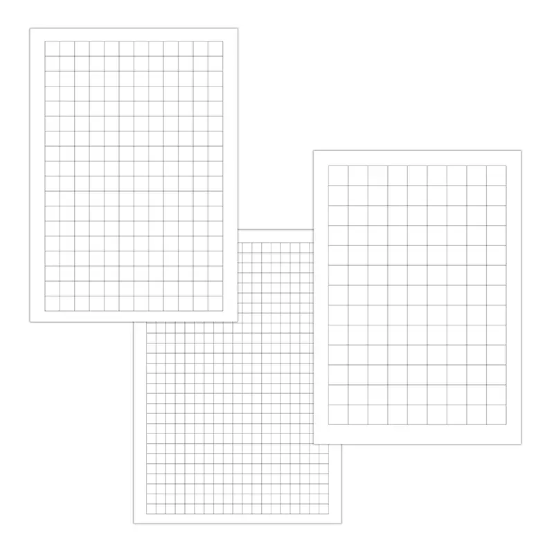 Feuille-A4-de-grands-carres-10-15-20-mm