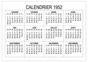 calendrier-1952