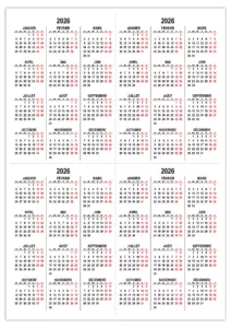 Calendrier 2026 A6 ร imprimer calendrier-2026-a6