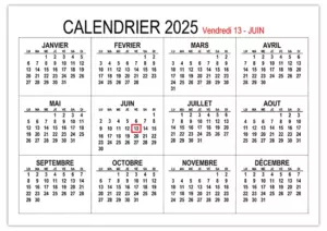 Combien y a-t-il de vendredis 13 chaque annรฉe entre 2025 et 2035ย ? calendrier-2025-vendredi-13
