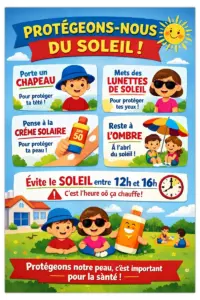 Affiche prévention solaire école